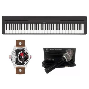 Imagem de Kit Piano Digital Yamaha P45 Microfone E Relógio Dk11114-3