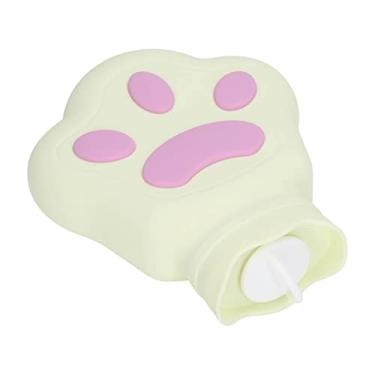 Imagem de Bolsa para Garrafa de água Quente de Pata de Urso de Uso Duplo Garrafa de água Quente de Silicone Aquecimento por Micro-ondas (Amarelo claro)