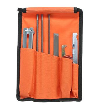 Imagem de Chusui Kit de limas do afiador de motosserra Conjunto de peças da corrente do afiador de motosserra, arquivos de 5/32, 3/16 e 7/32 de polegada, cabo de madeira, medidor de profundidade e maleta de