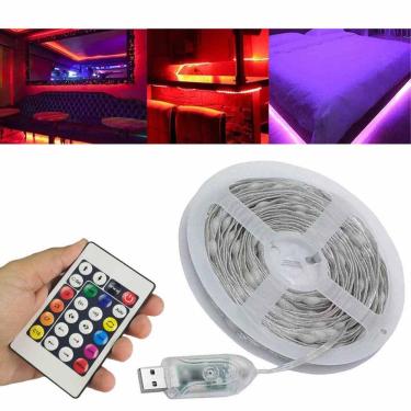 Imagem de Fita Led Aplicativo App Celular 5 Metros Cores RGB Controle Ajustavel Gesso Sanca Natal Decoraçao Sala Quarto Loja Fachada