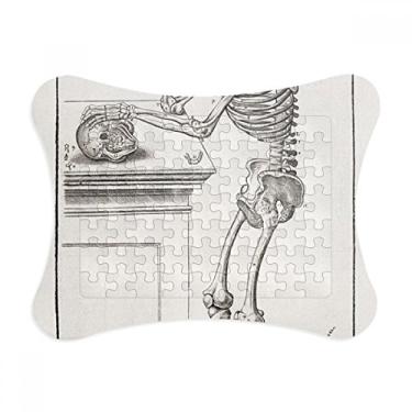 Imagem de Decoração de esqueleto corpo humano, moldura de quebra-cabeça decoração de imagem ornamento de jogo