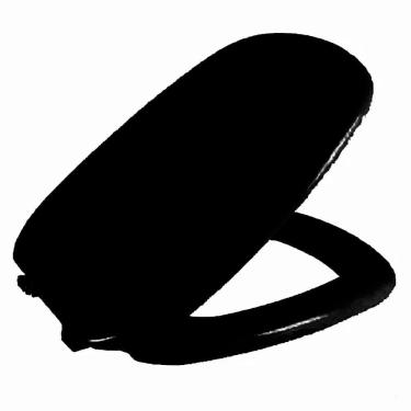 Imagem de Assento Sanitário Stylus Preto Tampa para Vaso Celite Almofadado