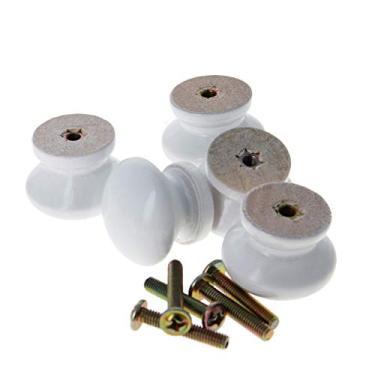 Imagem de Bettomshin Puxadores redondos de madeira 15 peças 27,5 x 23 mm/1,08" x 0,91" (DxA) móveis de armário cozinha puxadores de verniz puxadores para gaveta de cômoda guarda-roupa material de madeira maciça