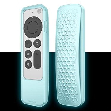 Imagem de Fintie Capa protetora 2 em 1 para Apple TV Siri Remote 2021 2022 e Apple AirTag - capa leve antiderrapante à prova de choque para Apple TV 4K / HD Siri Remote Controller (2ª geração/3ª geração), brilh
