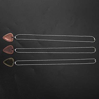 Imagem de Colar de palheta de guitarra, corrente com pingente de palheta de guitarra de 3 unidades, homens e mulheres personalizados para amantes de guitarra
