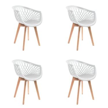 Imagem de Kit 4 Cadeiras Eames Design Wood Web Branca
