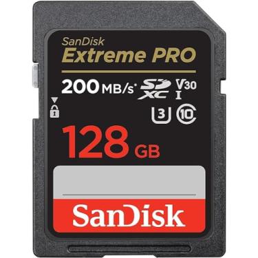 Imagem de SanDisk Cartão de memória Extreme PRO SDXC UHS-I de 128 GB - C10, U3, V30, 4K UHD, cartão SD - SDSDXXD-128G-GN4IN, Cor: Cinza escuro/preto