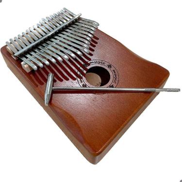 Imagem de Kalimba Piano de Dedo 17 Chaves Lorben Instrumento Percussão Metal Madeira Mogno