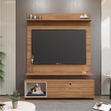 Imagem de Painel com Rack para Tv de até 50 Polegadas Dj Móveis Nevada Pet Nature