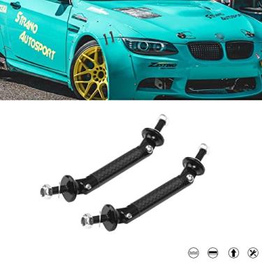 Imagem de Xotic Tech 2 peças 45 mm carro ajustável dianteiro traseiro divisor de lábio porta-malas borda canto para-lama tampa do corpo painel de bloqueio fixo suporte barra de bloqueio suporte suporte alavanca de fixação de haste de direção kit universal, fibra de carbono preto