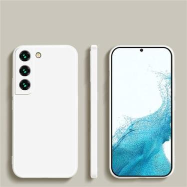 Imagem de Capa quadrada de silicone líquido para samsung galaxy, s23 s 23 s22 ultra plus s23plus s23ultra capa macia, branca, para s22 ultra
