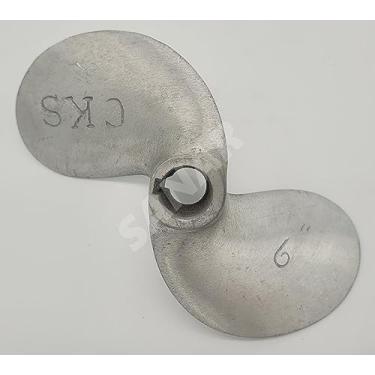 Imagem de SANAR Hélice de alumínio para barco de cauda longa com motor de lama - Eixo cônico com chave - Padrão (15,24 cm)