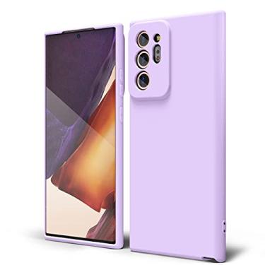 Imagem de oakxco Capa projetada para Samsung Galaxy Note 20 Ultra 2020 com aderência de silicone, capa de telefone de gel de borracha macia para mulheres e meninas bonitas, fina e flexível, protetora TPU de 17,5 cm, lilás