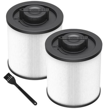 Imagem de 2 pacotes de substituição de filtro de cartucho DXVC6910 para DEWALT 6-16 galões aspirador úmido/seco, compatível com DeWalt DXV06P DXV09P DXV10P DXV10PL DXV10SA DXV12P DXV14P DXV16P, branco