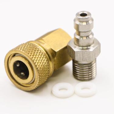 Imagem de Conector fêmea NPT universal de 1/8 e adaptador de plugue de desconexão rápida de 8 mm para acessórios de carregamento de paintball PCP com anel de vedação de compressor de ar.