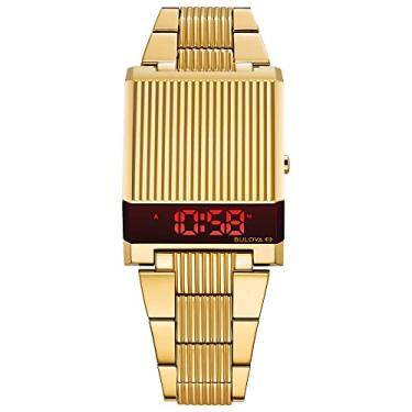 Imagem de Bulova Pulseira masculina Computron 0.5N14 dourada, Dourado, Digital, movimento de quartzo