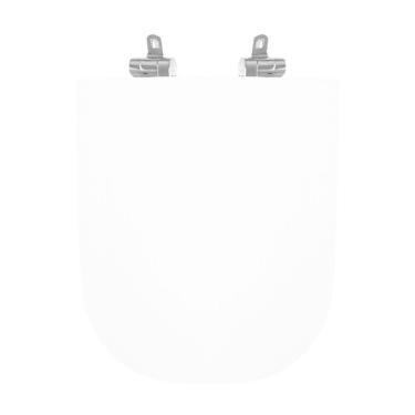 Imagem de Assento Sanitário Poliéster para Louça Quadra/unic/axis deca Slow Close Cromado Branco