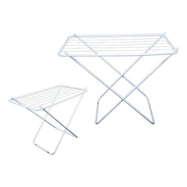 Imagem de Varal De Chão Sem Abas Retrátil Dobrável Reforçado Branco 100 Cm - Gudim