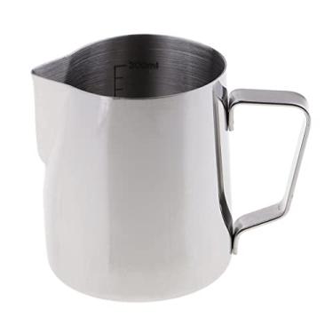 Imagem de Jarra de aço inoxidável 304 para espumar leite/café e cera, multifuncional, material seguro, perfeito para fabricação de velas e artesanato - 300 ml 75 x 90 mm