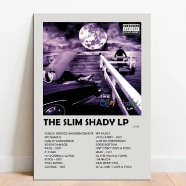 Imagem de Quadro Placa Decorativa Eminem The Slim Shady LP em MDF
