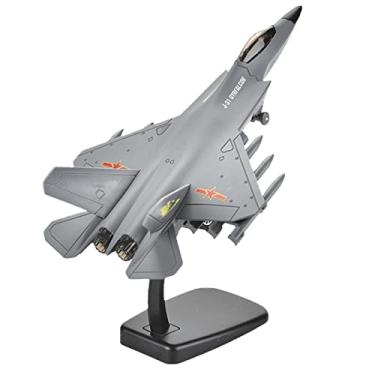Imagem de kowaku Avião de guerra modelo F15 em plástico com luzes e música, brinquedo empurre para trás, suporte para prateleira decorativa, CINZENTO