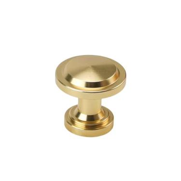 Imagem de Maçaneta dourada de alumínio com furo único, maçaneta redonda para gaveta de guarda-roupa, móveis para armário de cozinha, maçaneta pequena para porta, decoração de casa, a14