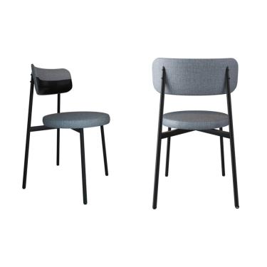 Imagem de Cadeira Kyta Fixa com 4 Pés 50 X 44,7 X 83,8 Cm com 2 Unidades Cinza/Preto