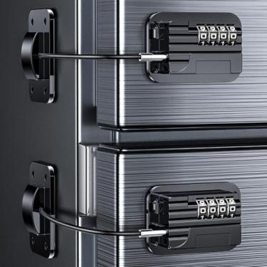 Imagem de Fechaduras de combinação de geladeira atualizadas - Fechaduras de geladeira com senha mutável para crianças, crianças e crianças, fechadura de segurança à prova de crianças e bebês para janelas de