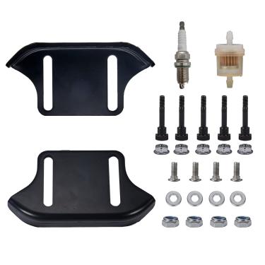 Imagem de Mikatesi 76153-736-010 sapatos de placa deslizante de metal para soprador de neve 2 peças para Honda HS80 HS55 HS724 HS70 HS50 HSS724A soprador de neve 76153-736-000 com filtro de combustível 90102-732-010 parafusos de cisalhamento 5 Conjunto