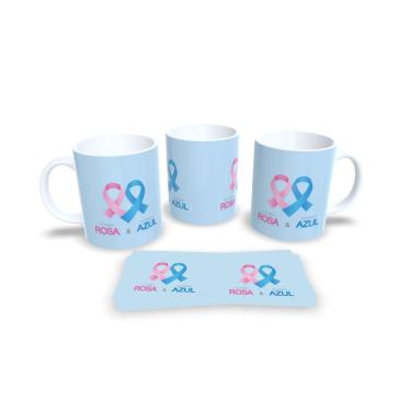 Imagem de Canecas Branca de Porcelana Personalizadas Novembro Azul