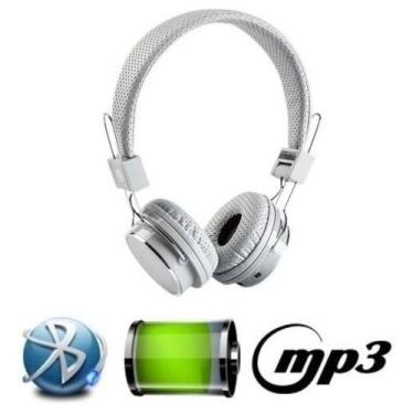 Imagem de Fone De Ouvido Bluetooth Micro Sd Mp3 Rádio Fm Player - Branco - Boas