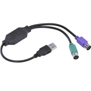 Imagem de Cabo Adaptador PS2 Fêmea X USB Macho 30cm Vinik USBPS-2
