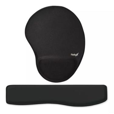 Imagem de Kit Ergonômico Mouse Pad Apoio De Pulso Para Teclado Preto - Reflex