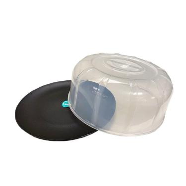 Imagem de Boleira Elegance Redonda Com Tampa 30cm Preta Em Polipropileno Linha Tropical Vem