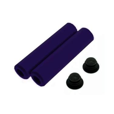 Imagem de Manopla MTB Silicone WS-088 Macia 130mm Azul Escuro c/ Plugs - KTR