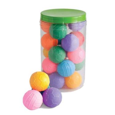 Imagem de Bola de Borracha Frizada Futebol Para Pet 20 Pçs - J. Pet