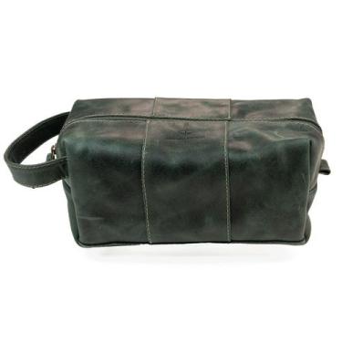 Imagem de Necessaire Burgos Com Alça Em Couro Bovino Organizador Portátil Com Fo