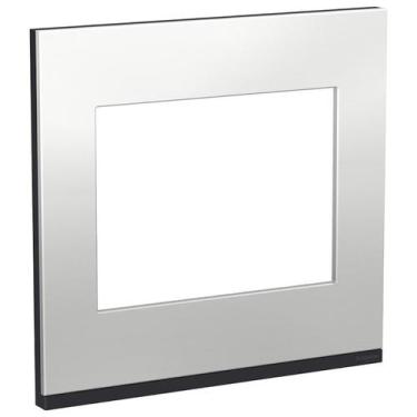 Imagem de Placa 4X4 6 Módulos Metal Aluminium Orion Class Schneider, Cinza