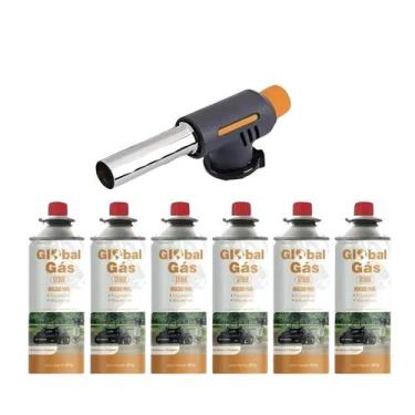 Imagem de Kit maçarico culinário grafite automatico controle de chama solda arte