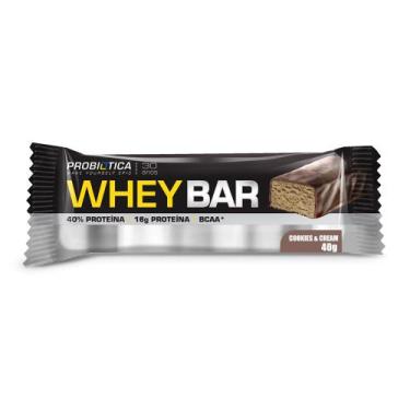 Imagem de Barra de Proteína Whey Bar Probiótica Sabor Cookies & Cream com BCAA e