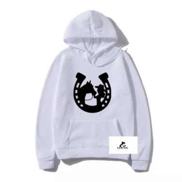 Imagem de Moleto Canguru Menina Cavalo Boiadeira Roça Blusa Unissex - Macoli Out