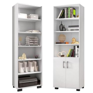 Imagem de Kit Livreiro 2 Portas Pequenas Livreiro 5 Prateleiras Office - Móveis 