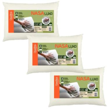 Imagem de Kit de 3 Travesseiros Nasa 17cm - Capa em Malha Plush - Duoflex