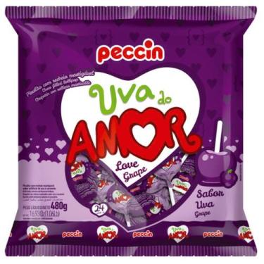 Imagem de Pirulito Uva Do Amor Pacote Com 24 Unidades de 20g - Peccin