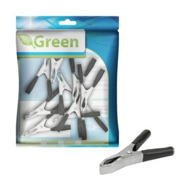 Imagem de Kit 10 Garra Jacaré 50 Amp Preto 9,4cm - GREEN