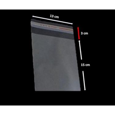 Imagem de Saco Adesivado Saquinho Plástico Transparente 13x15 500 Un - J&C