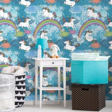 Imagem de Papel de Parede Unicornios - QCola, 0,60 x 2,50 metros