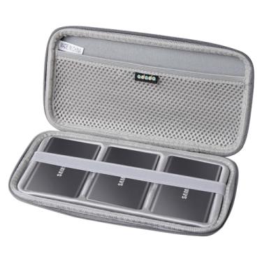 Imagem de Adada Capa rígida de viagem para Samsung T7 / T7 Touch SSD portátil 1TB 2TB 500GB USB 3.2 capa para unidade de estado sólido externo para 3 discos rígidos (cinza)