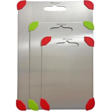 Imagem de TFK - Titanium: Tábua de corte de titânio 100% puro, não tóxica, lavável na lava-louças, com almofadas de silicone antiderrapantes, 29 x 20 cm