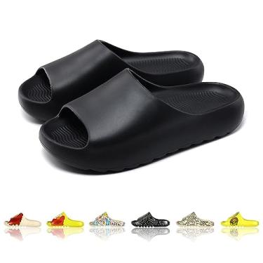 Imagem de Chinelos masculinos e femininos infantis com almofada de espuma vinílica acetinada fofas antiderrapantes sandálias de chuveiro bico aberto para banheiro, casa, spa, academia, casa, sapatos macios e